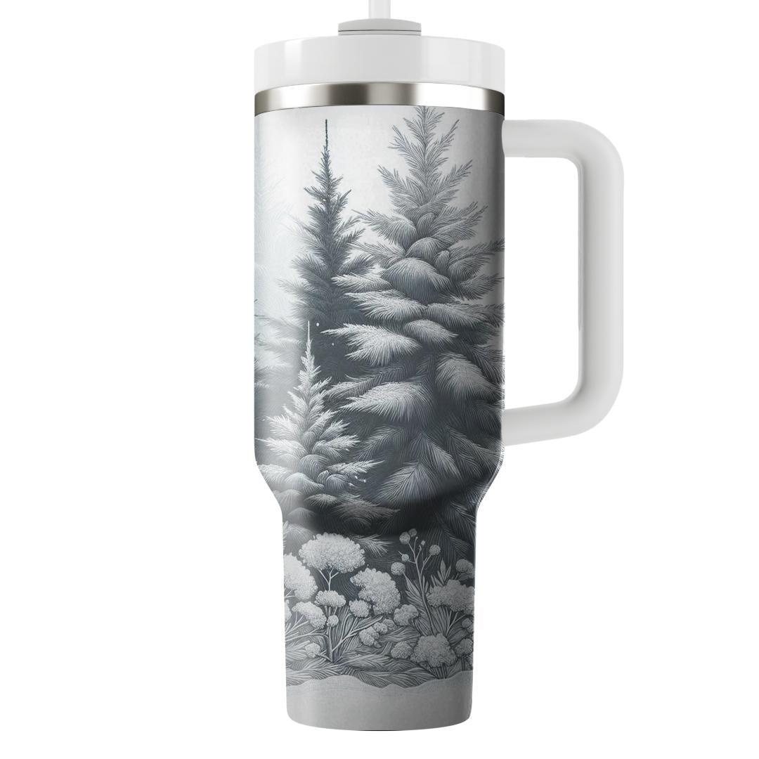 Winter Frosted Trees  Travel Tumblers