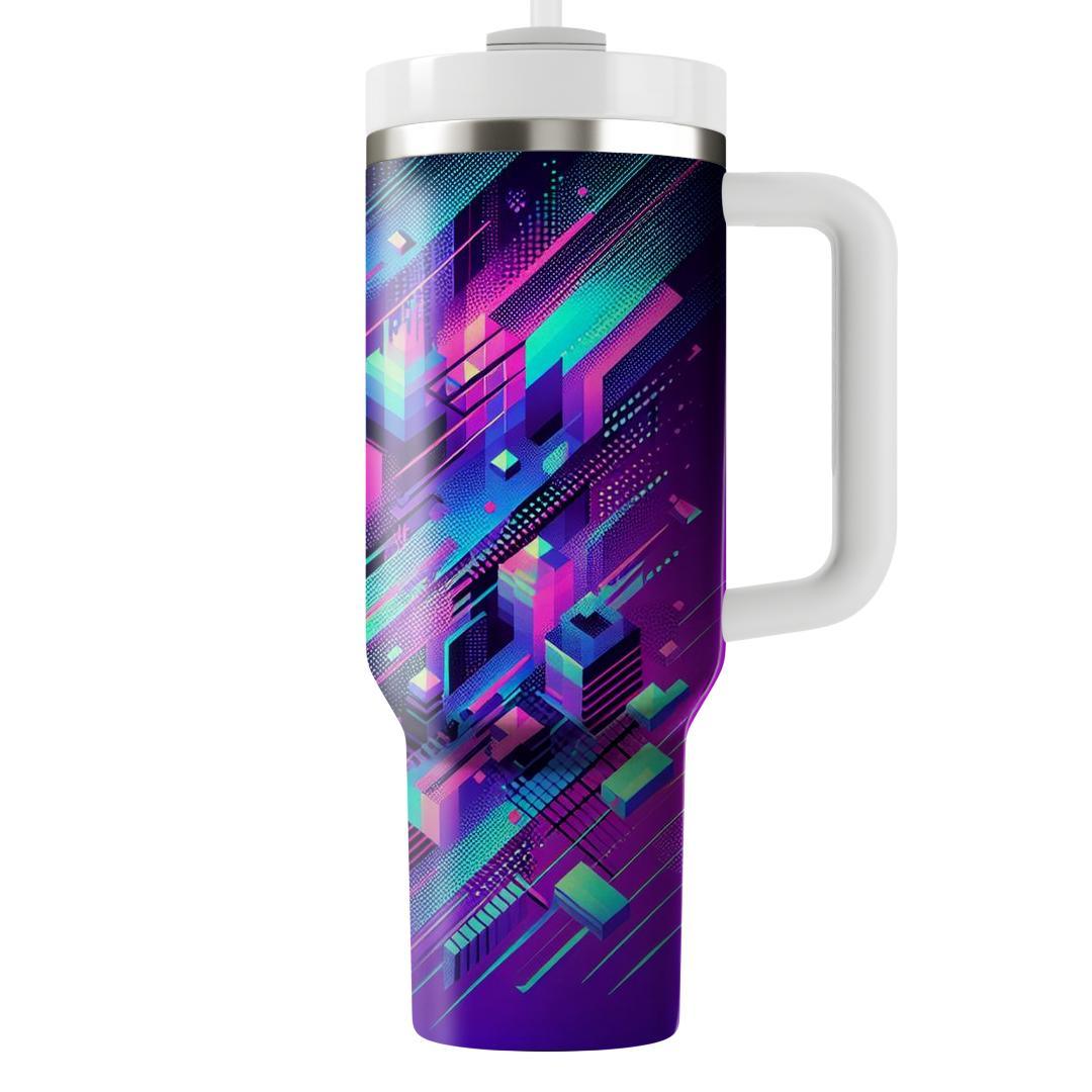 Glitch Wave  Travel Tumblers