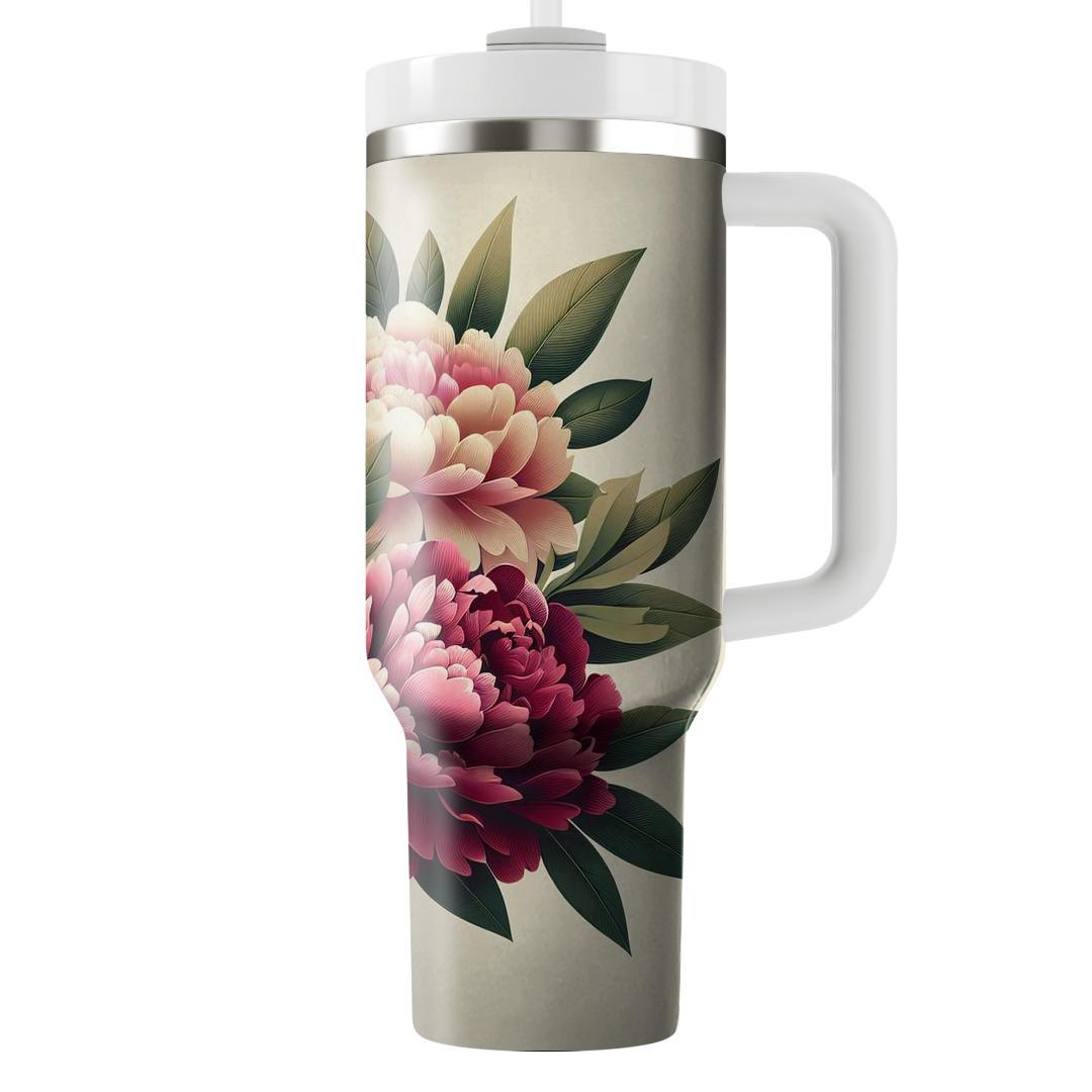 Majestic Peony Bouquet  Unique Tumblers