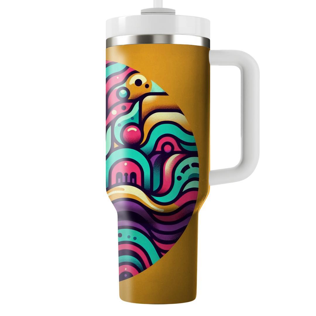 Retro Funk Wave  Travel Tumblers