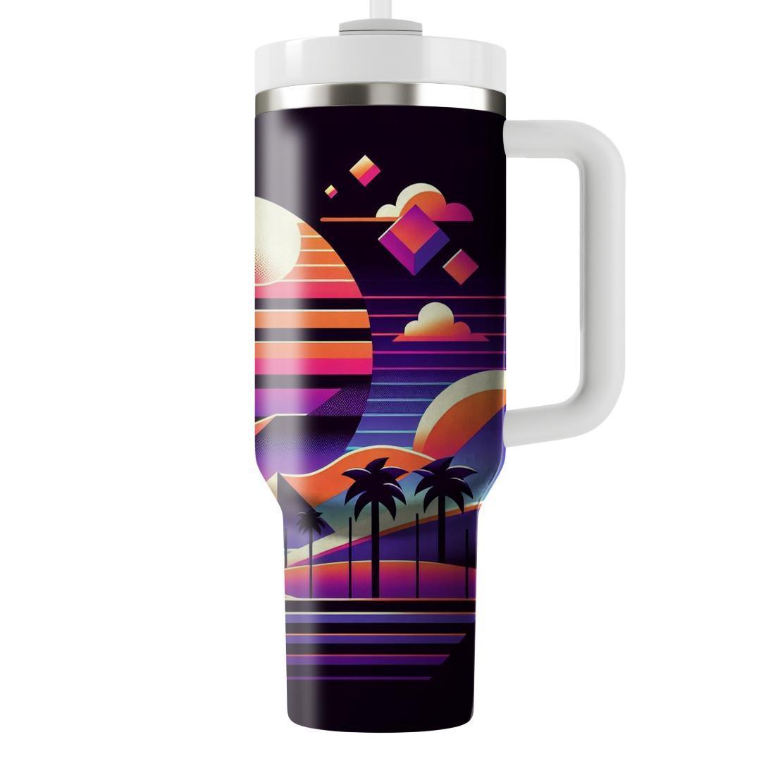 Vivid 80s Synthwave  Personalized Tumblers