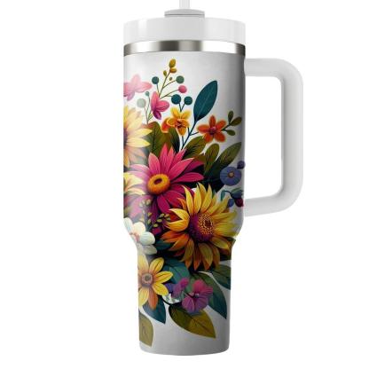 Vivid Floral Fusion  Insulated Tumblers