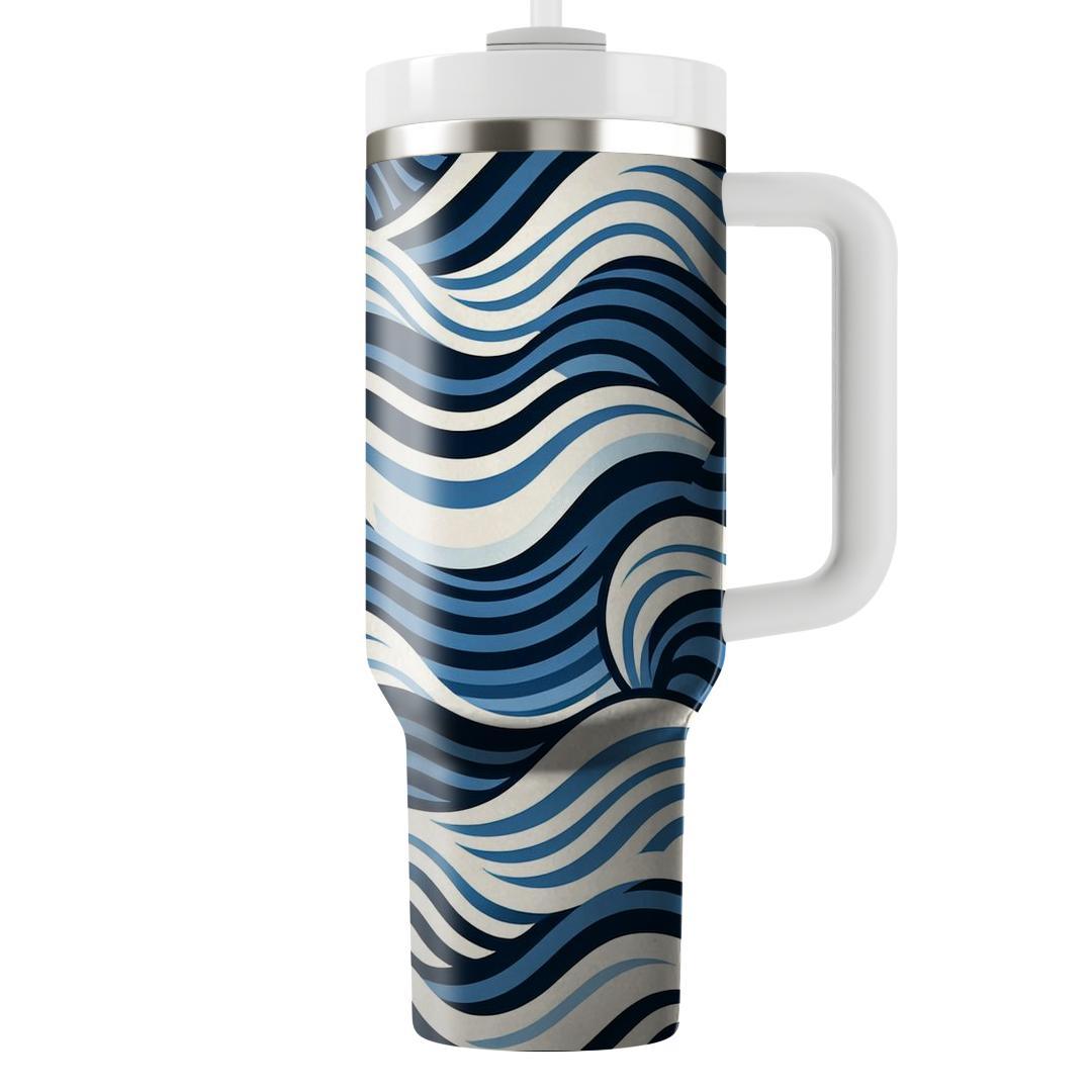 Nautical Wave Stripes  Insulated Tumblers