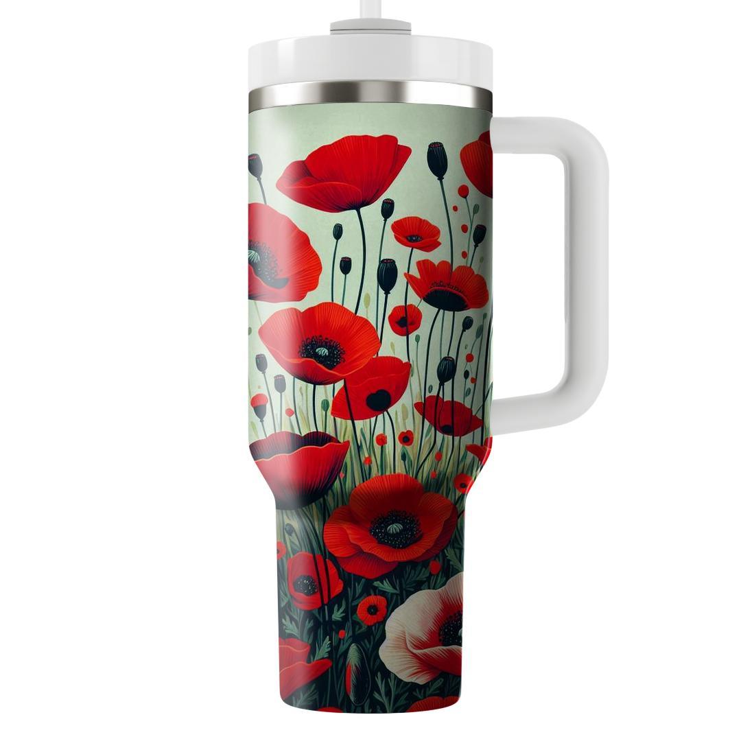 Radiant Poppy Field  Unique Tumblers