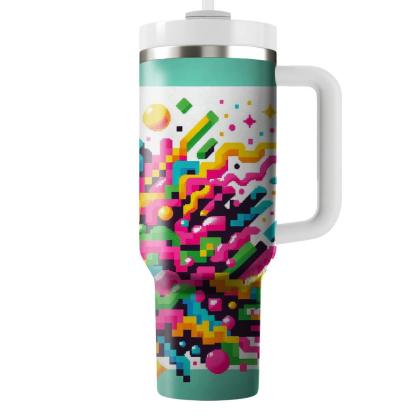 Funky Pixel Patterns  Personalized Tumblers
