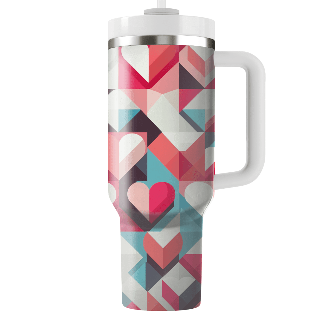 Playful Geometric Hearts  Insulated Tumblers