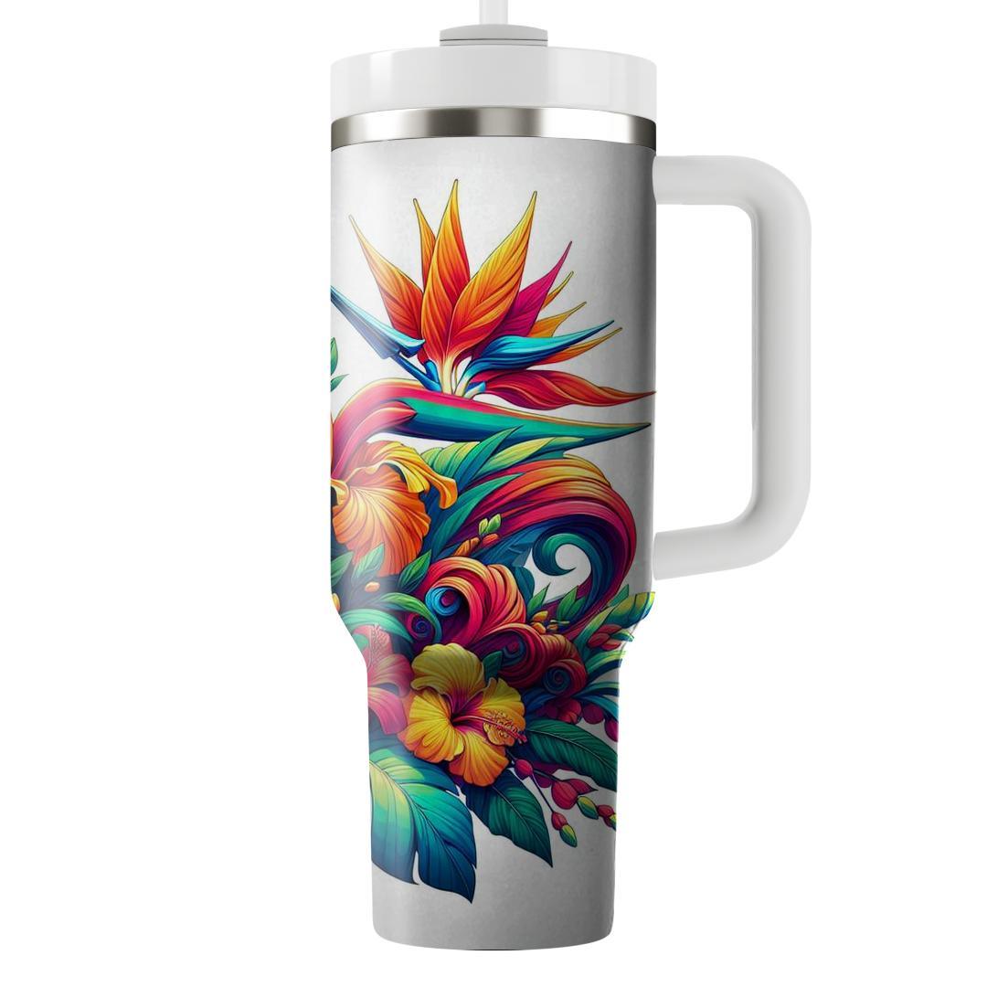Radiant Tropical Bloom  Tumbler Cups
