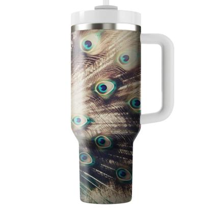 Radiant Peacock Majesty  Travel Tumblers