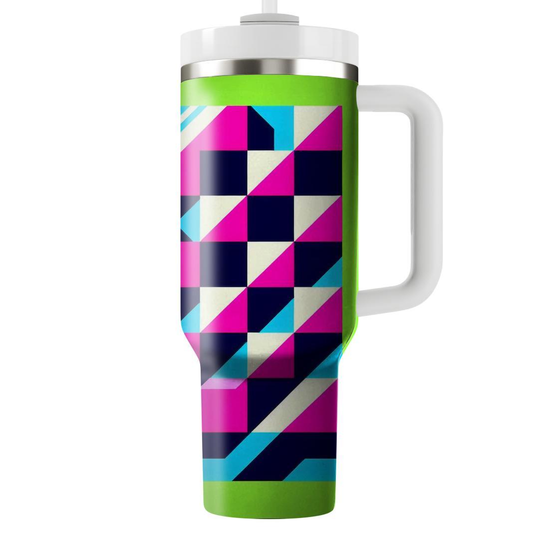 Bold Checkered Retro  Personalized Tumblers