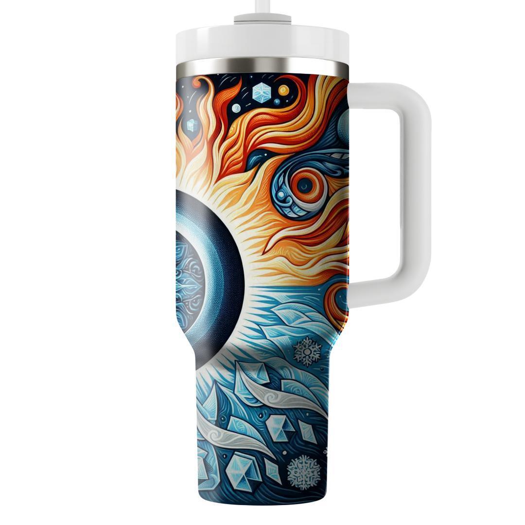 Fire And Ice - Duality Of Midsummer  Tumblers With Lids