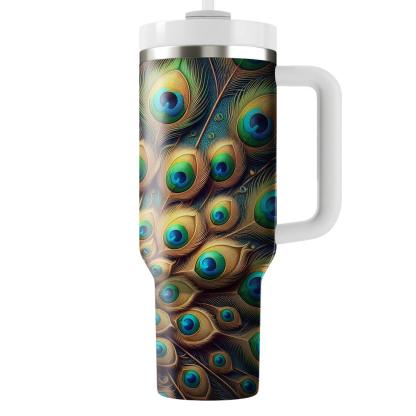 Majestic Peacock Splendor  Travel Tumblers