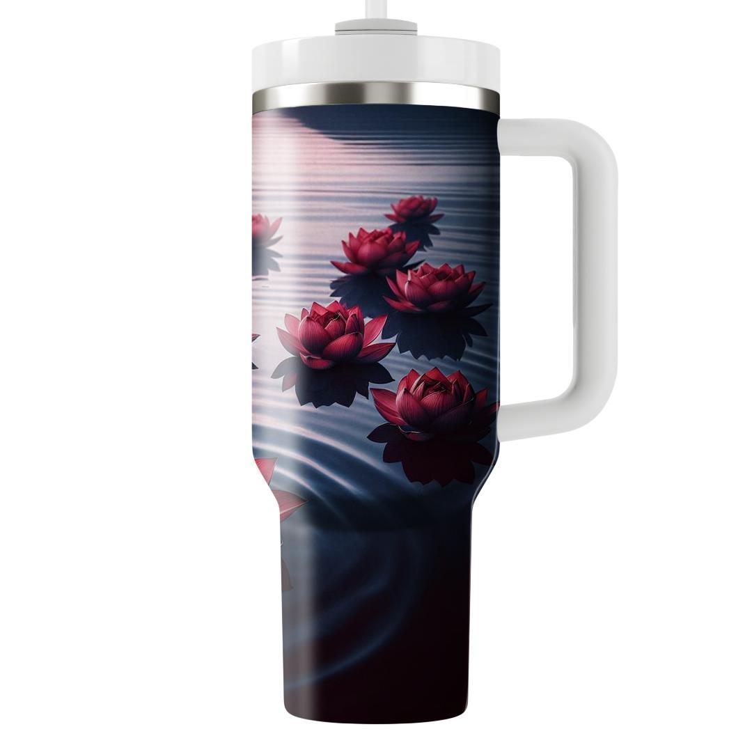Crimson Lotus Reflection  Tumbler Cups