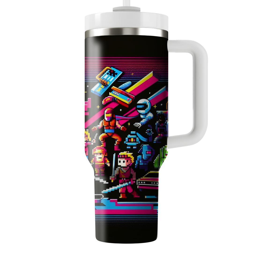 Pixel Art Heroes  Tumblers With Lids
