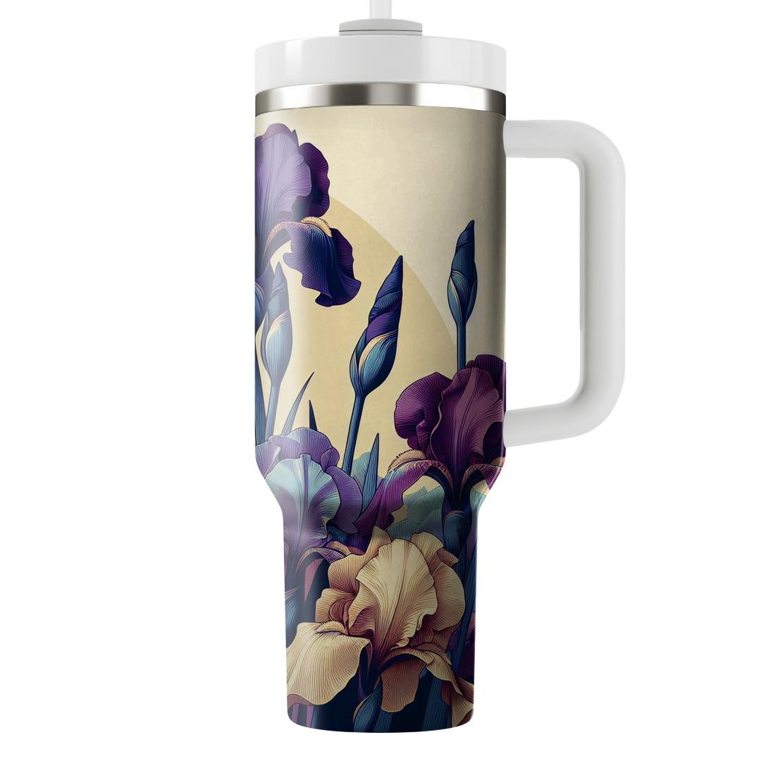 Classic Iris Elegance  Unique Tumblers