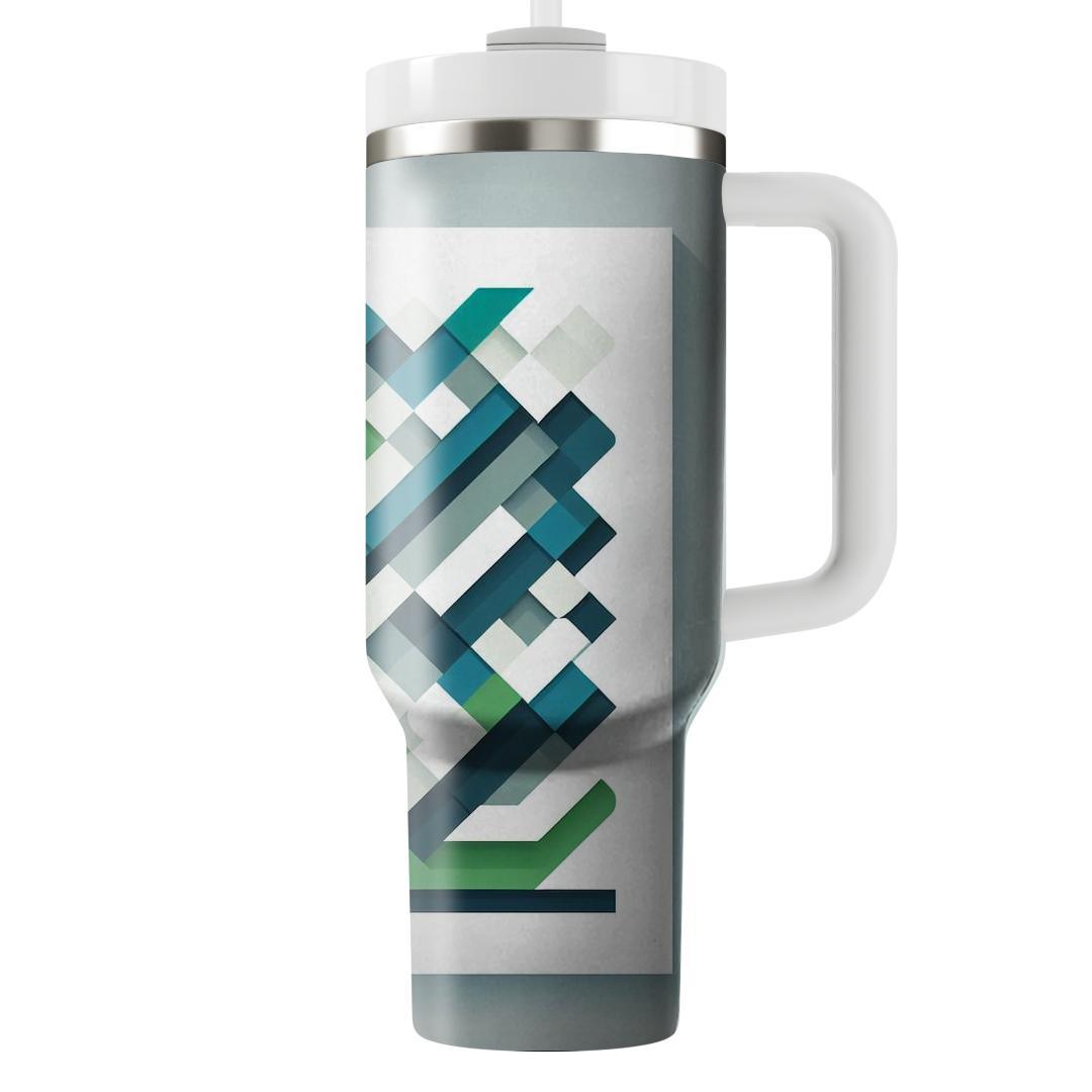 Layered Square Pattern  Personalized Tumblers