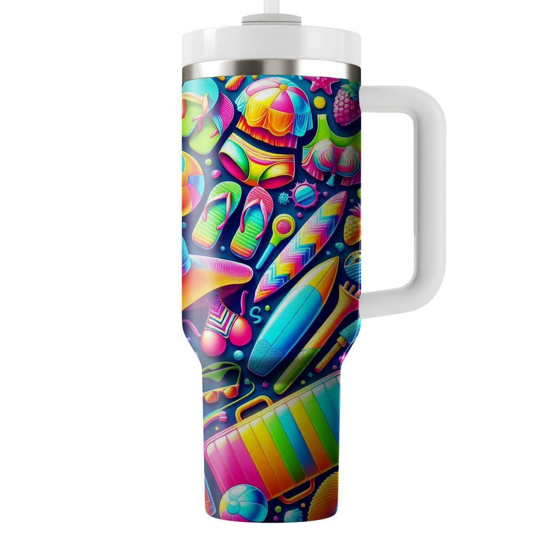 Neon Beach Vibes  Tumblers For Gifts