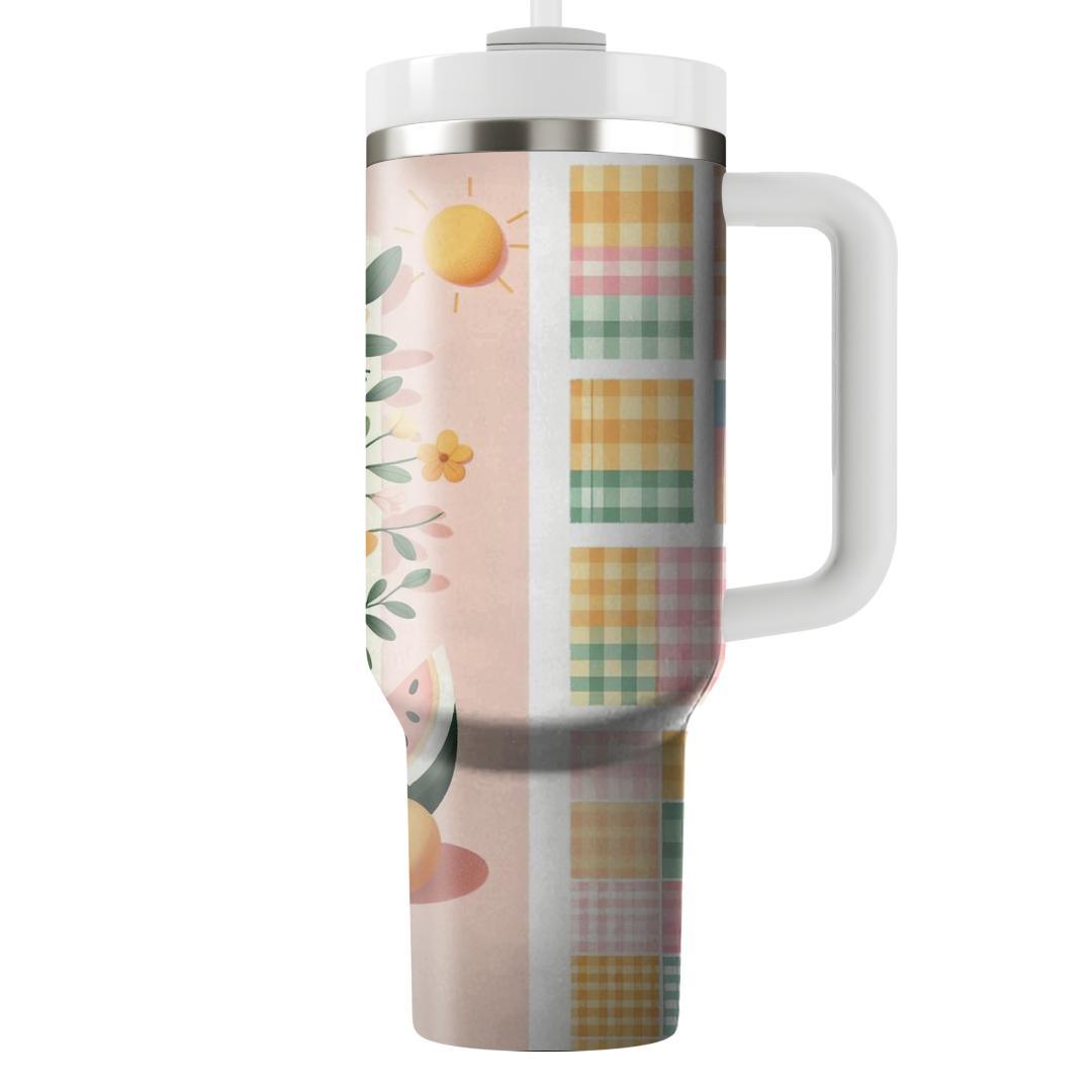 Summer Picnic Pastel  Travel Tumblers