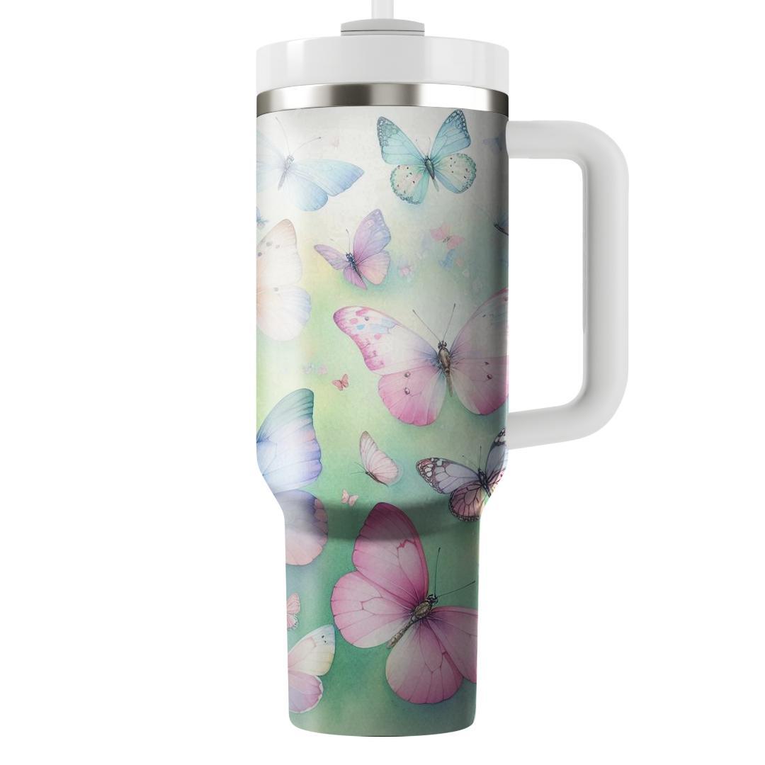 Spring Butterfly Symphony Tumblers With Lids
