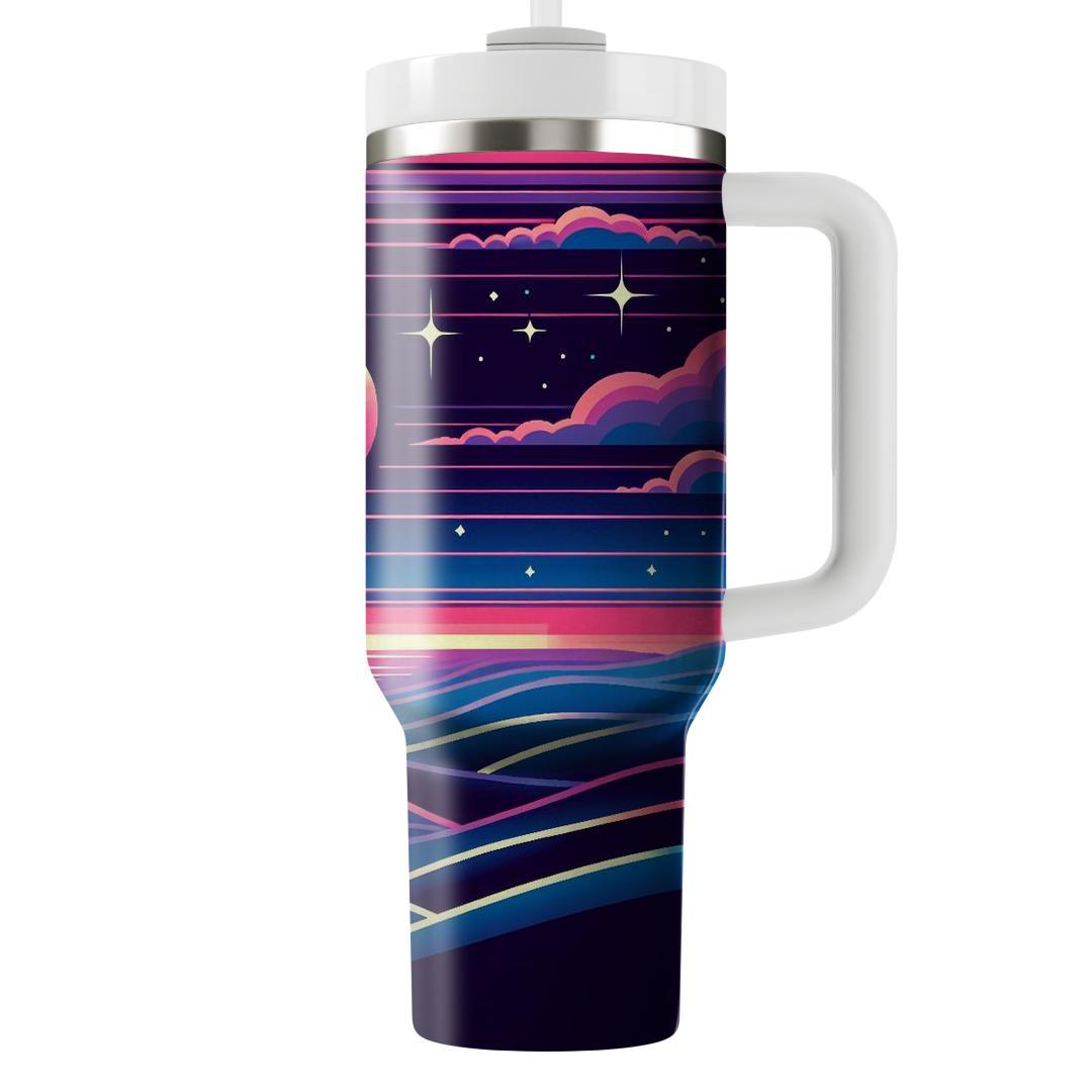Synthwave Landscape  Personalized Tumblers