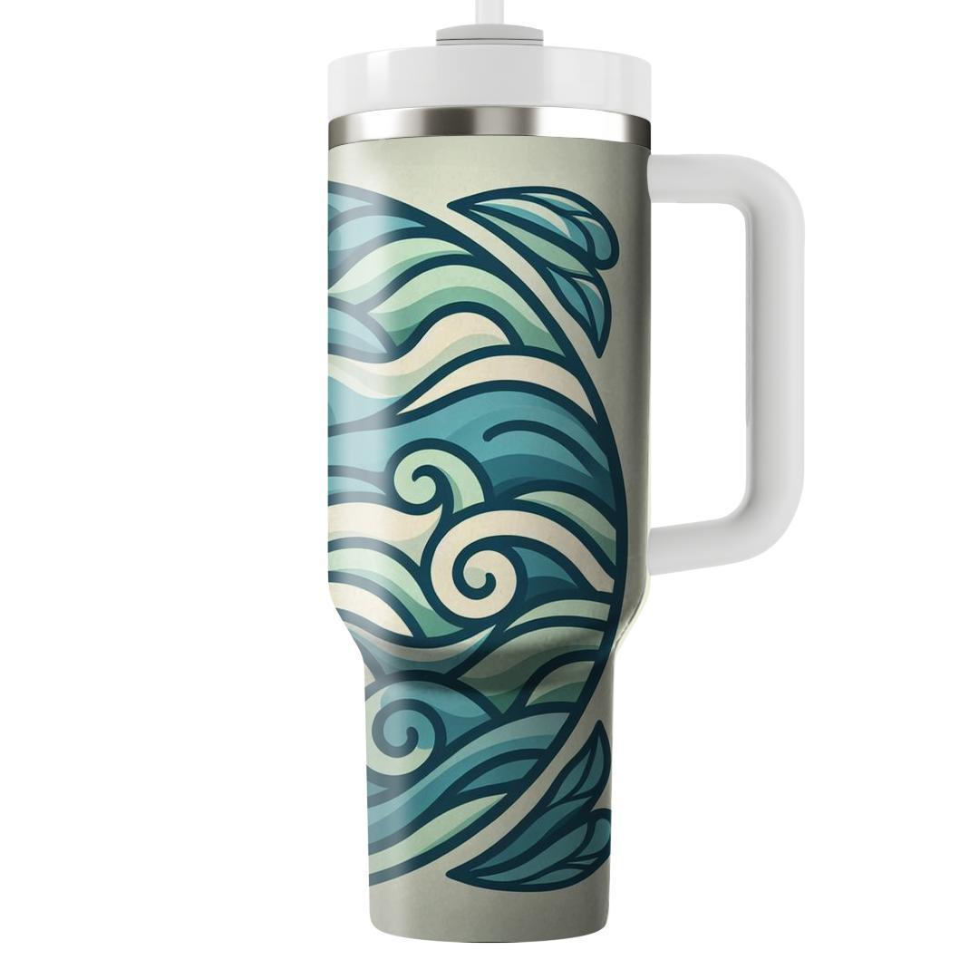 Stylized Waves Of Harmony  Custom Tumblers