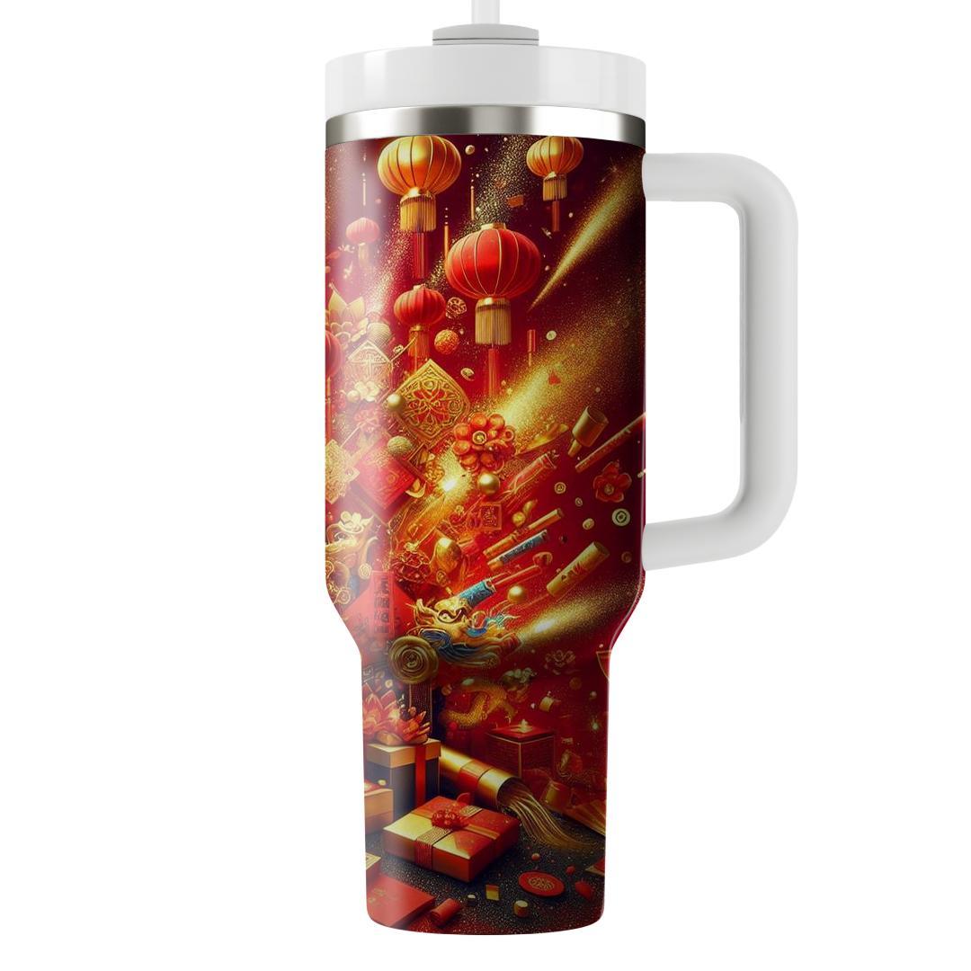 Bubbling Harmony - Chinese New Year  Tumblers With Lids