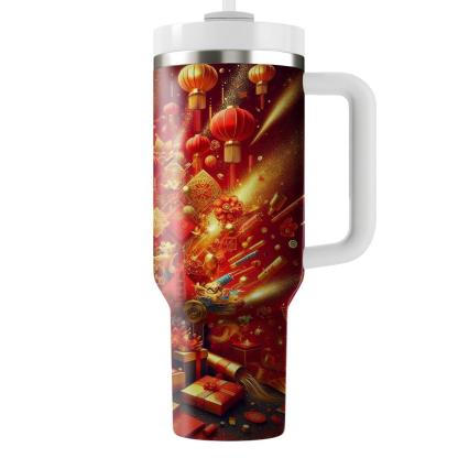 Bubbling Harmony - Chinese New Year  Tumblers With Lids