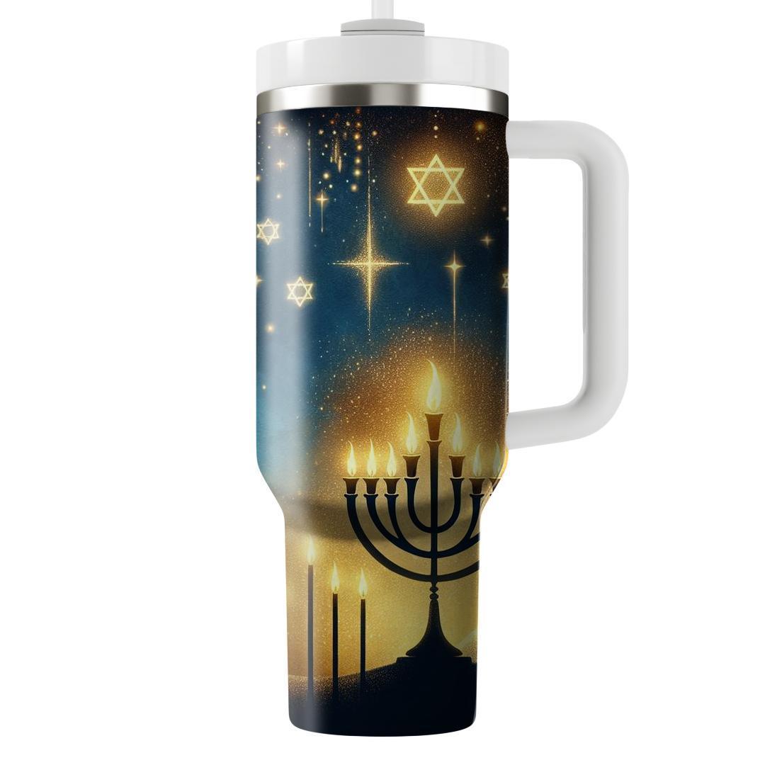 Ritual Of Lights - Hanukkah Glow  Tumblers With Lids