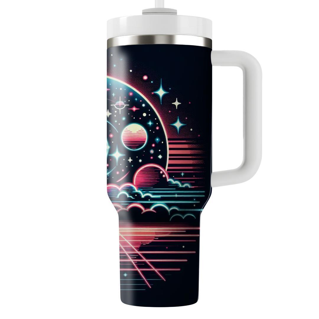 Cosmic Retro Lines  Personalized Tumblers