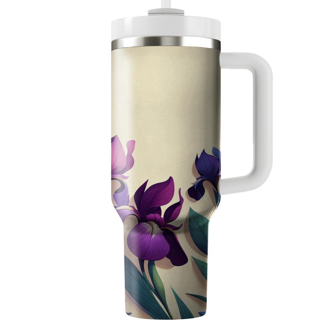 Majestic Iris Bloom  Unique Tumblers