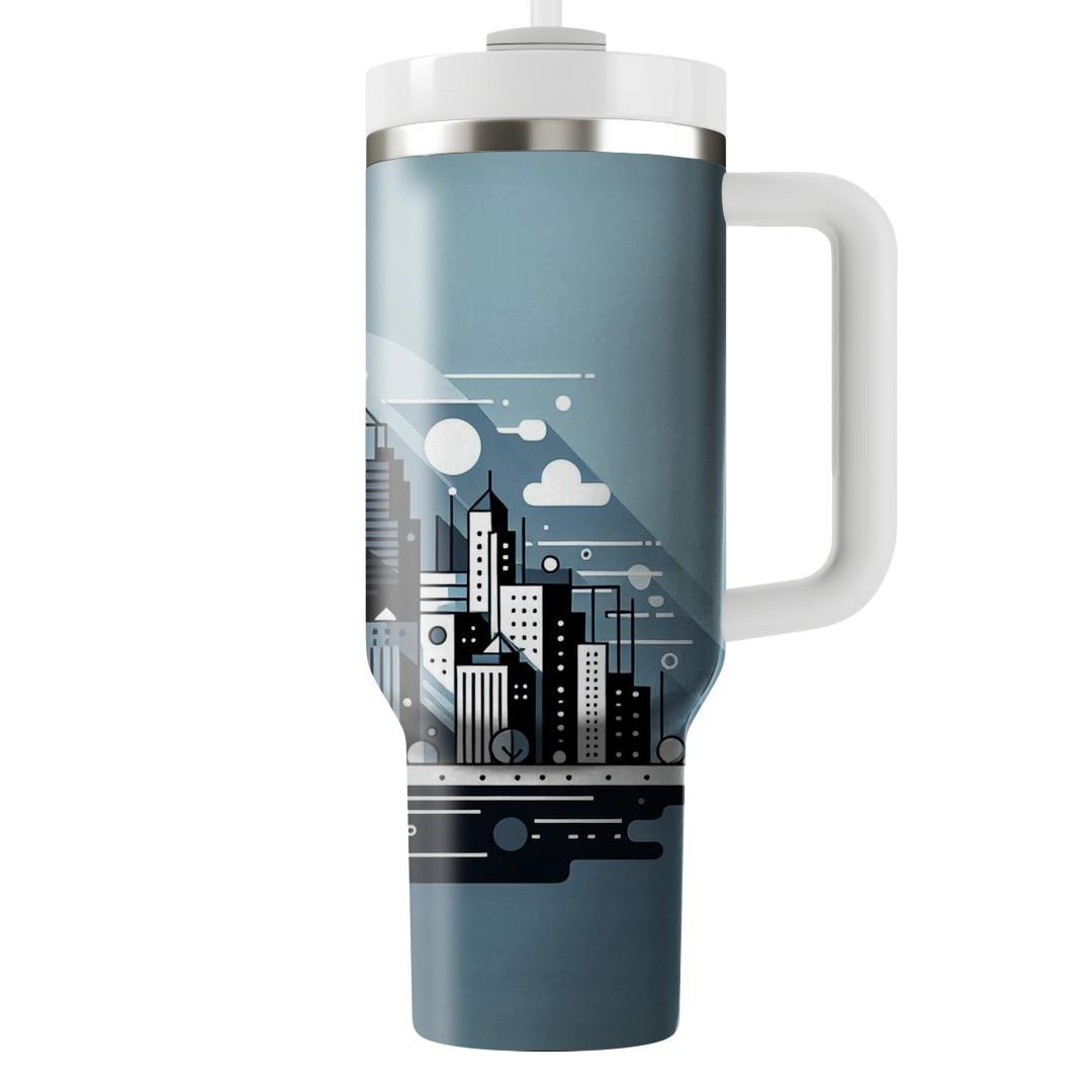 Stylized Urban Skyline  Insulated Tumblers