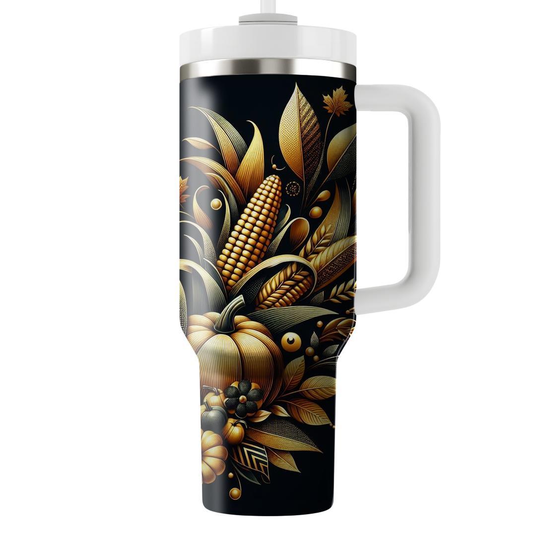 Bountiful Unity - Thanksgiving Embrace  Tumblers With Lids
