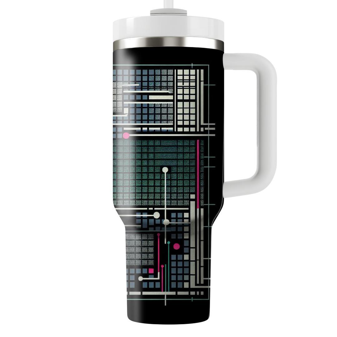 Techno Grid Matrix  Personalized Tumblers