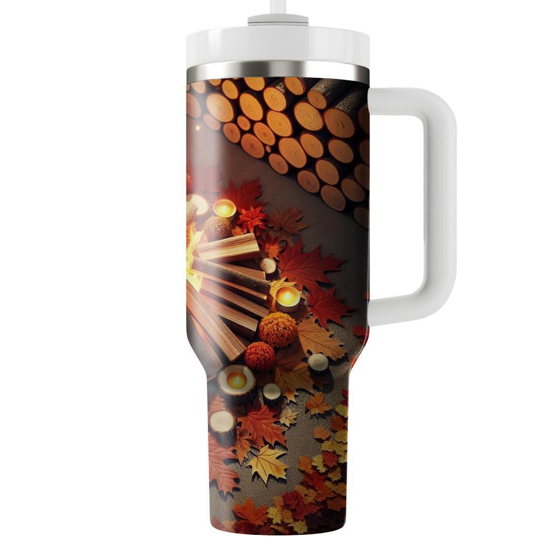 Autumn Firewood Charm  Travel Tumblers