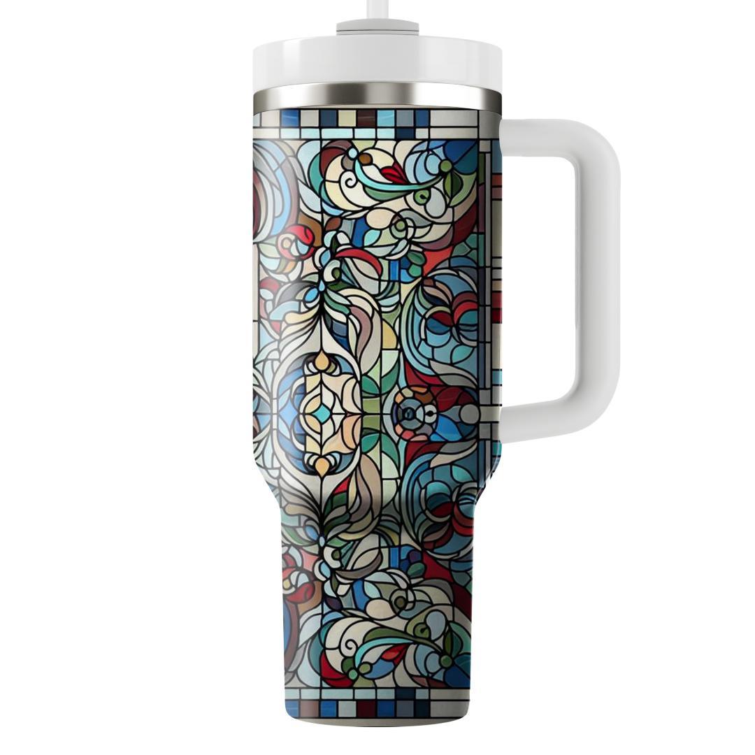 Intricate Stained Glass  Tumblers With Lids
