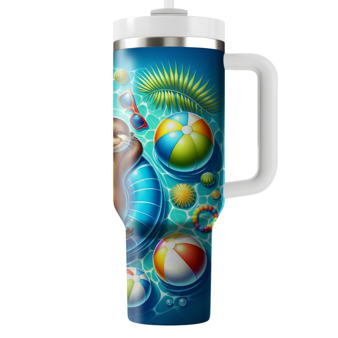 Charming Otter Pool Party  Travel Tumblers