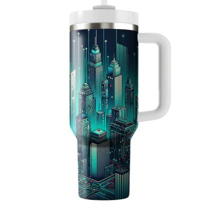Cyborg Cityscape  Personalized Tumblers