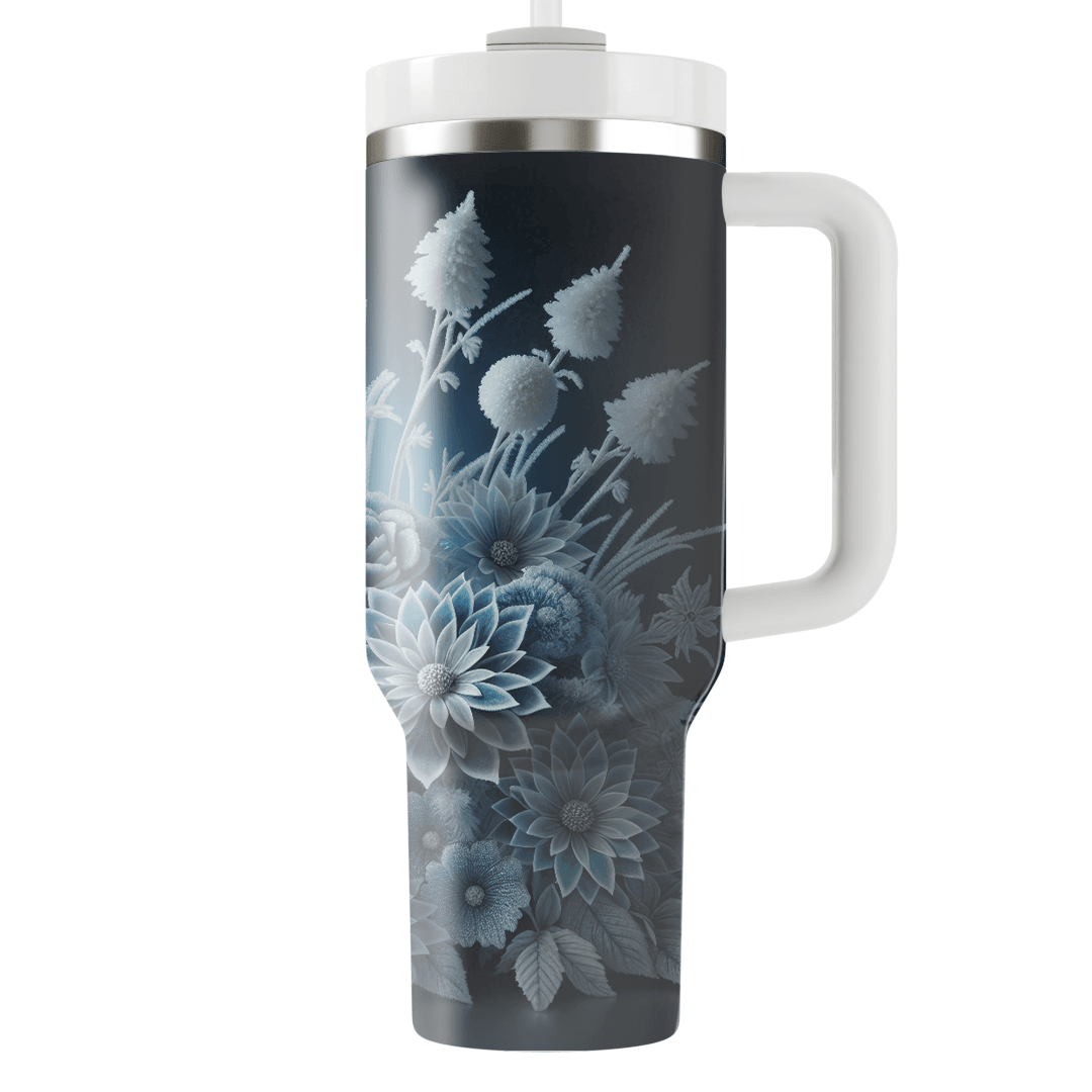 Glistening Ice Flower  Tumblers With Lids