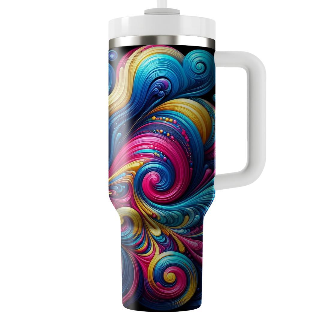 Abstract Swirl Bliss  Travel Tumblers