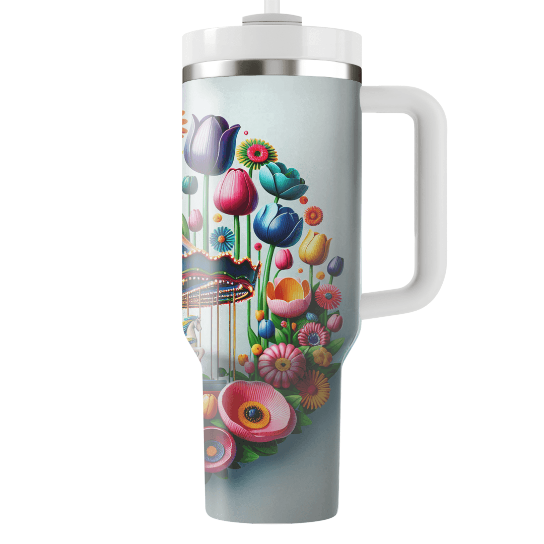 Whimsical Floral Carousel  Travel Tumblers
