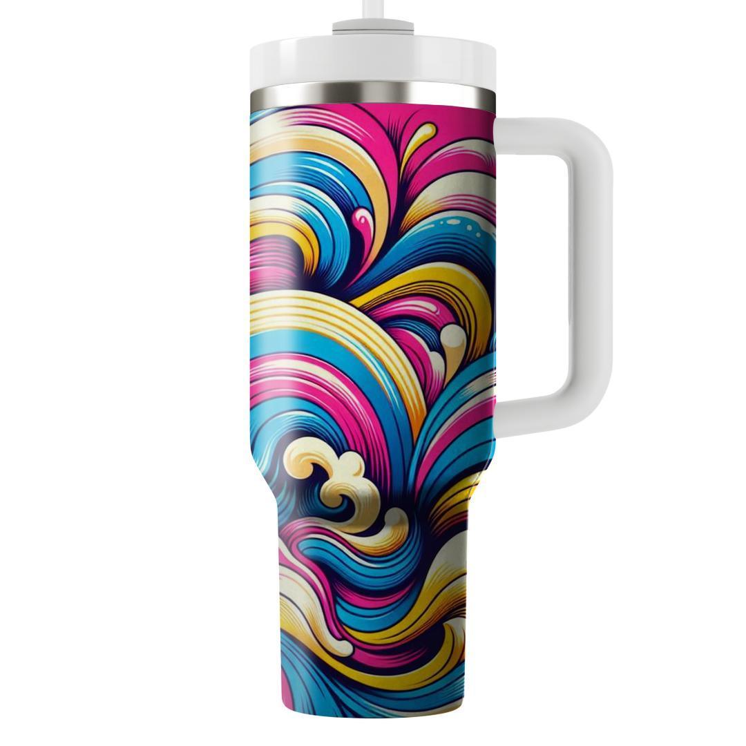 Electrifying Color Wave  Travel Tumblers