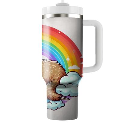 Charming Sloth & Rainbows  Tumblers With Lids