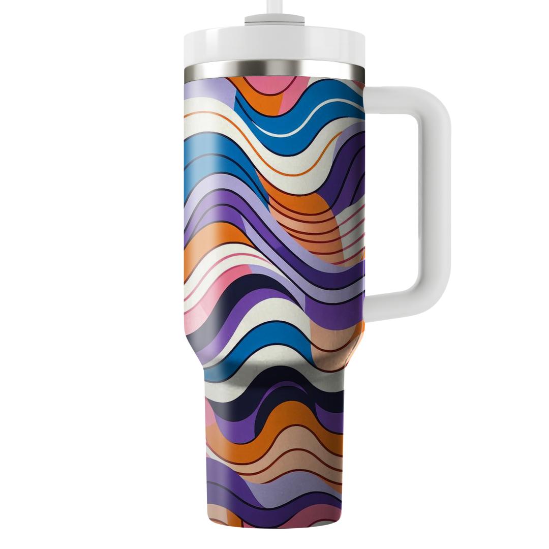 Abstract Stripe Wave Unique Tumblers