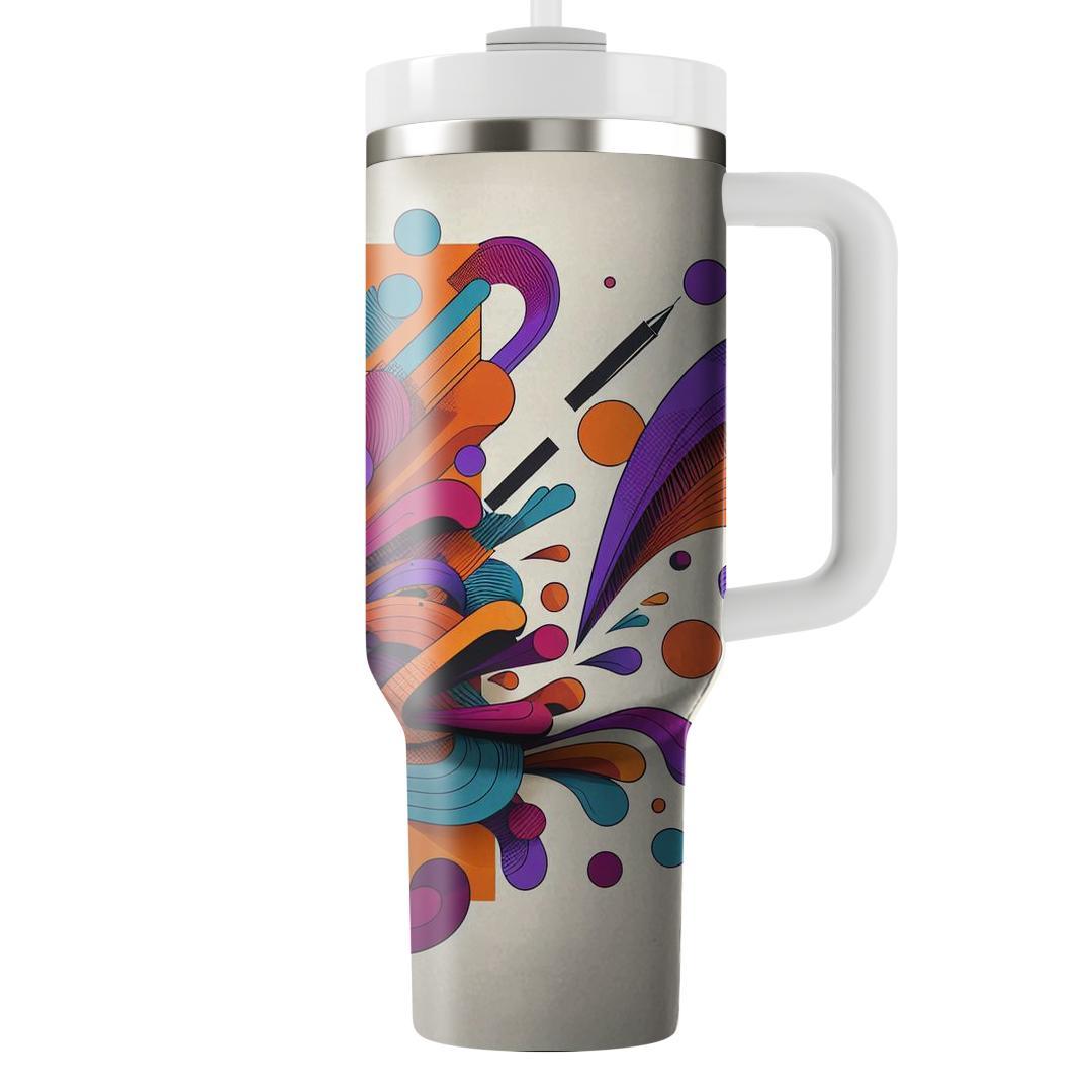 Abstract Ink Splash  Tumblers With Lids