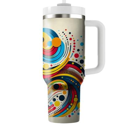 Abstract Dots And Lines  Travel Tumblers