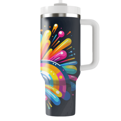 Rainbow Retro Burst  Tumbler Cups