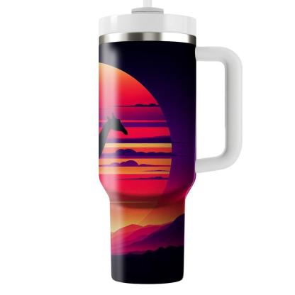 Charming Giraffe Silhouette  Tumblers With Lids