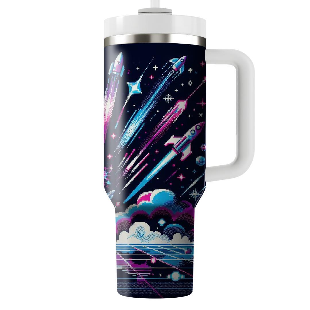Retro Cosmic Arcade Travel Tumblers
