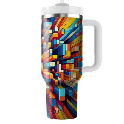 Retro Color Block Burst  Unique Tumblers