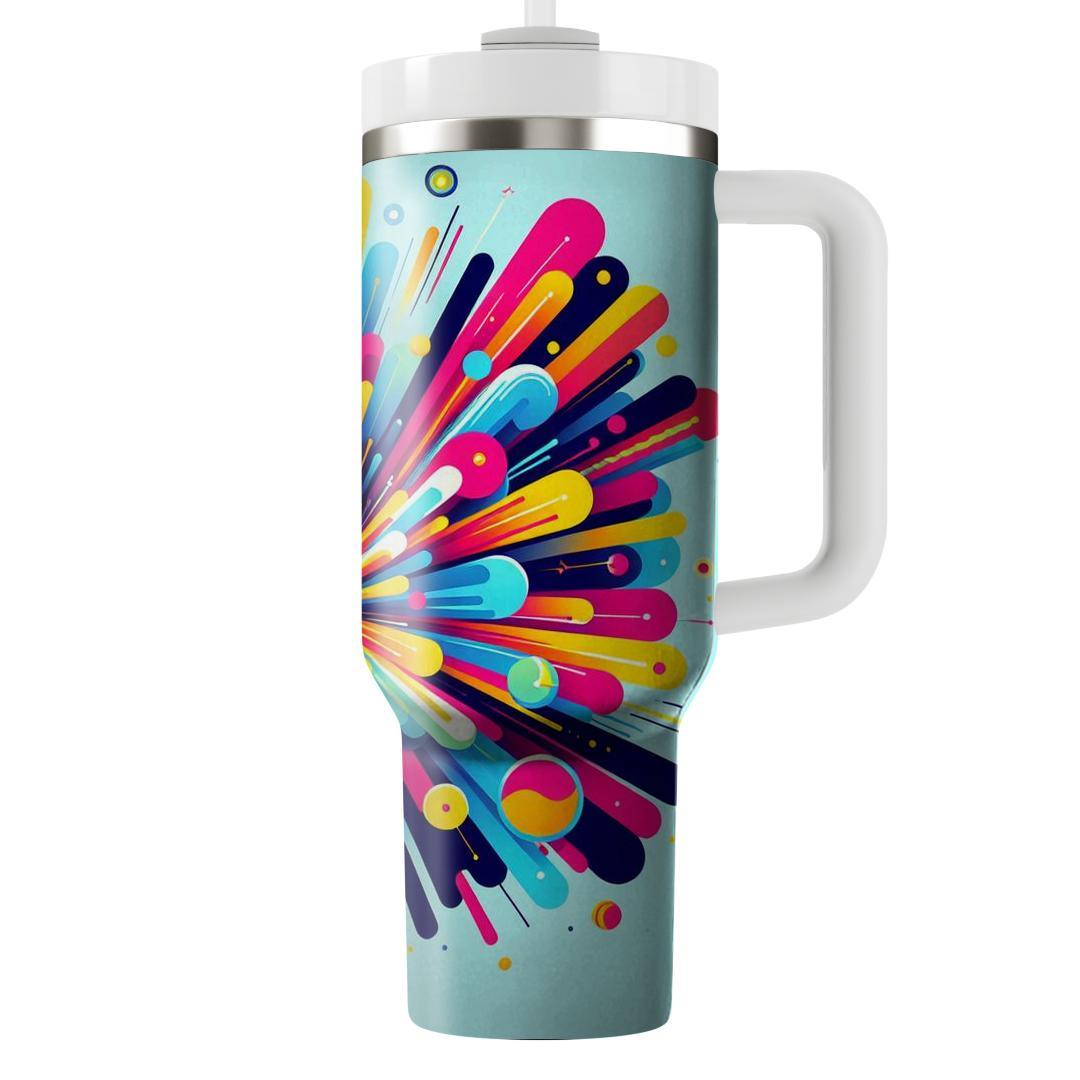 Electrifying Retro Color Burst  Tumbler Cups