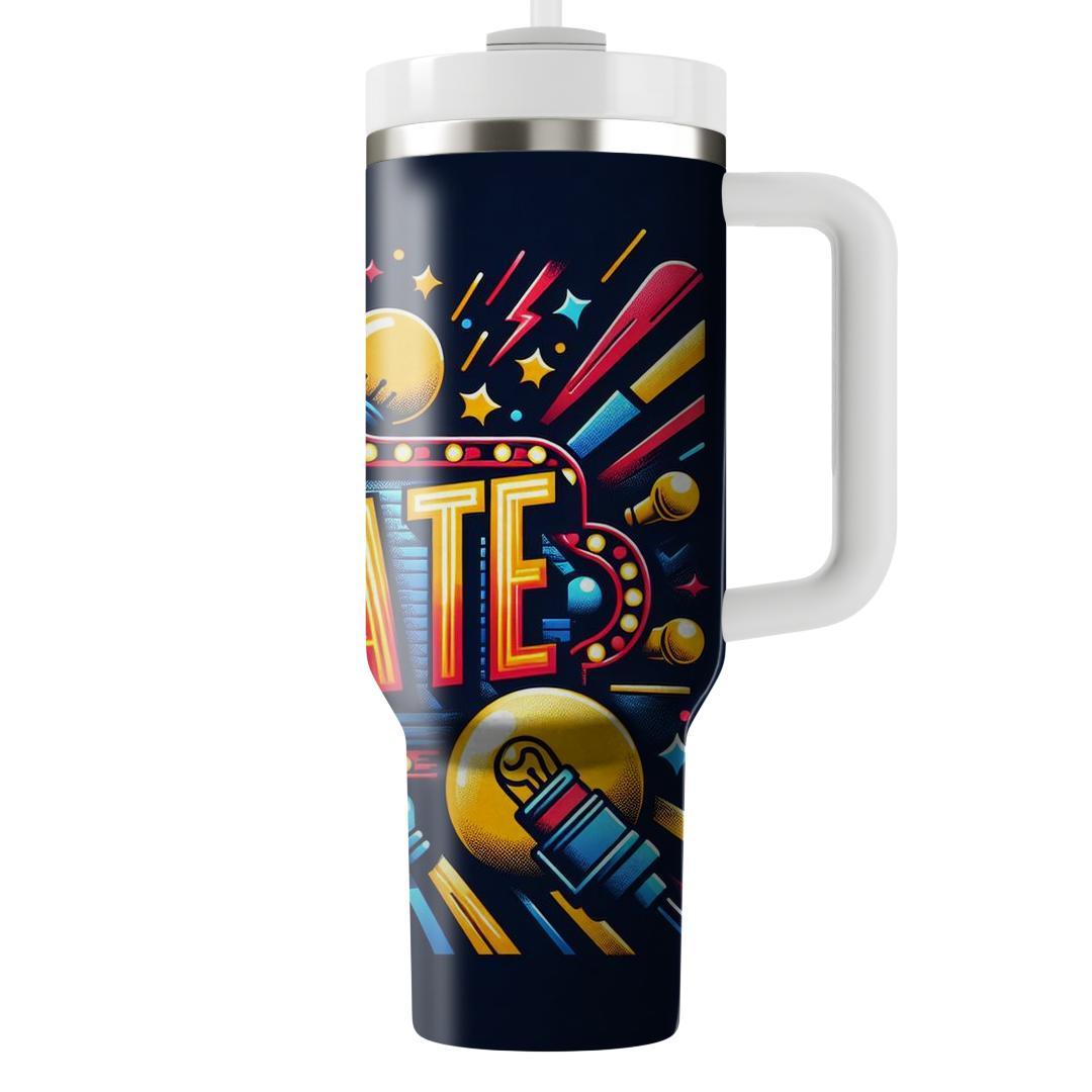 Colorful Marquee Lights  Personalized Tumblers